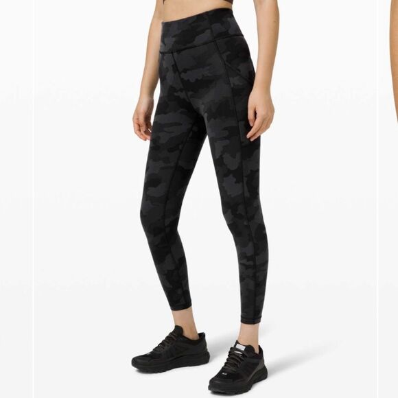 Lululemon Women’s Size 6 High Rise Invigorate Leggings Deep Coal Camouflage‎ - Picture 11 of 12